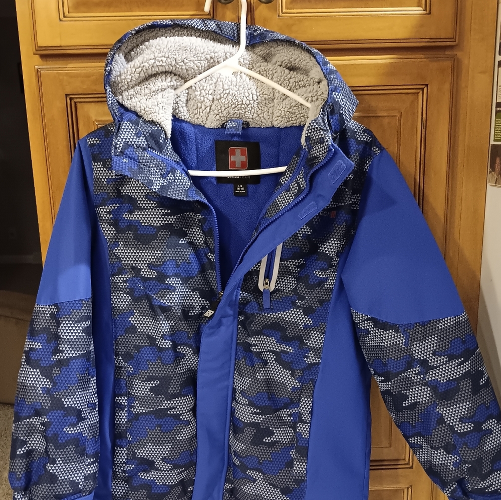 Boys winter coat , Size 10-12 , blue and grey. Excellent condition - Picture 3 of 5